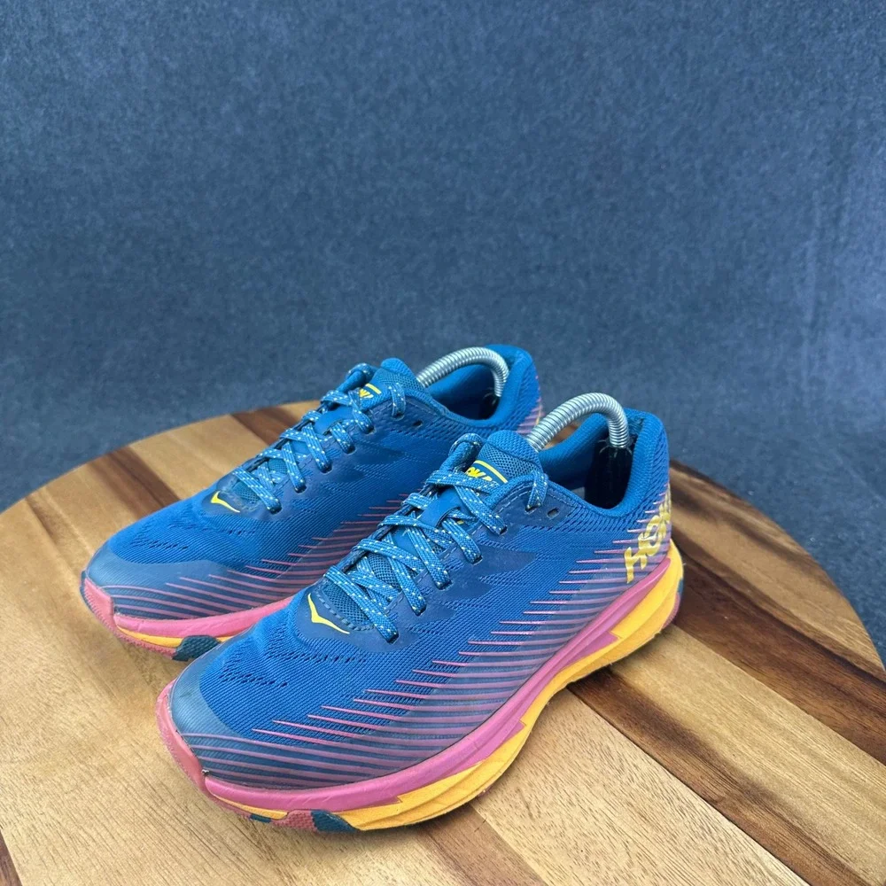 Hoka One One Torrent 2 Trail Running Shoes Womens Size 5 Real Teal Cantaloupe